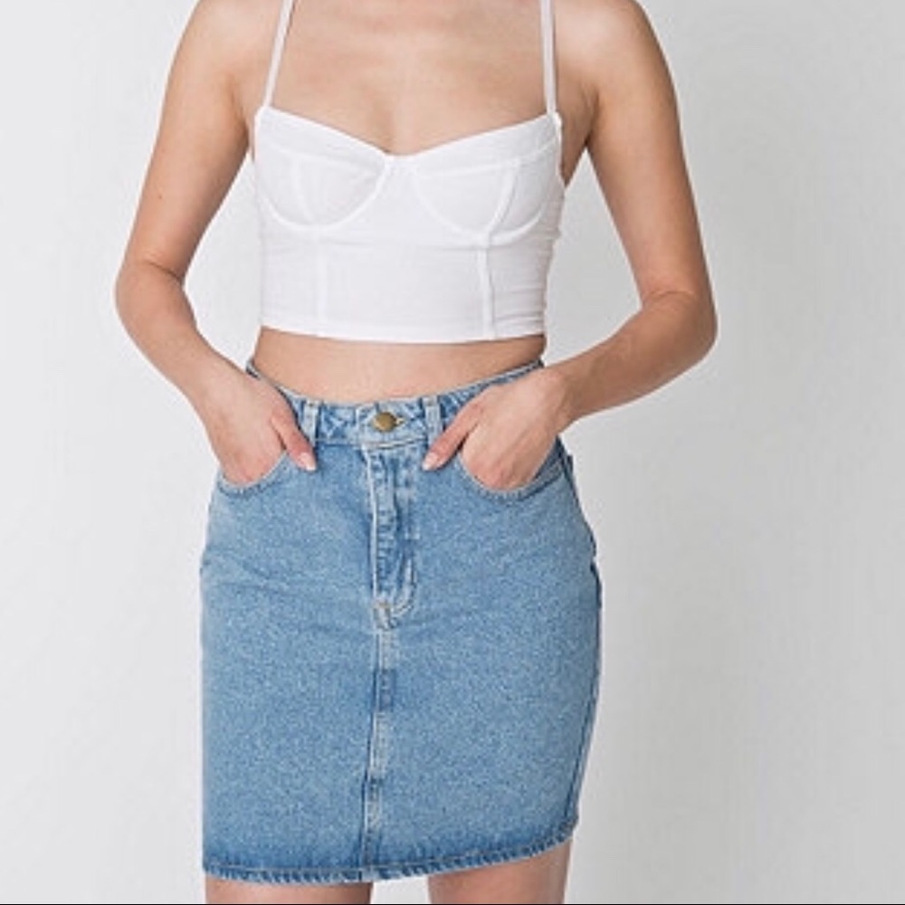 American Apparel denim mini skirt